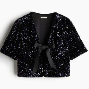 H & M Sequined Blouse Size XL